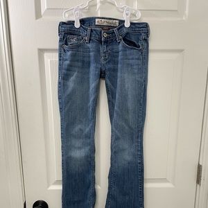 Hollister Stretch 0S Flare Low Rise Denim Jeans Pants